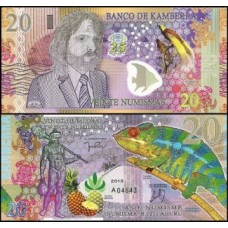Kamberra Camberra 20 Numismas 2013 Fe Camaleão Polímero Fantasia