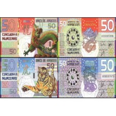 Kamberra Camberra 2 Cédulas 50 Numismas Fe Dragão e Tigre Polímero Fantasia