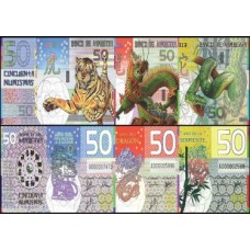 Kamberra Camberra 3 Cédulas 50 Numismas Fe Cobra-Dragão-Tigre Polímero Fantasia