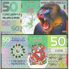 Kamberra Camberra 50 Numismas 2016 Fe Macaco Polímero  Fantasia