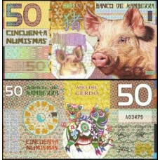 Kamberra Camberra 50 Numismas 2019 Fe Porco Polímero Fantasia