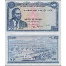 Kenya Quênia P-8d Fe 20 Shillings 1973