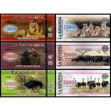 La Savanna 10.000+20.000+50.000 Francs 2016 Fe Fantasia