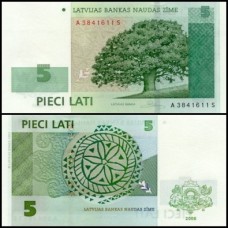 Latvia Letônia P-53a Fe 5 Lati 2006