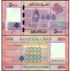 Lebanon Líbano P-91a Fe 5.000 Livres 2012