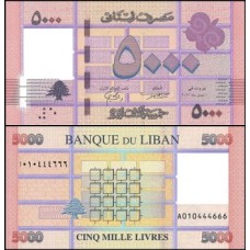 Lebanon Líbano P-91c Fe 5.000 Livres 2021