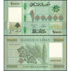 Lebanon Líbano P-95d Fe 100.000 Livres 2020