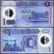Libya Líbia P-85a Fe 1 Dinar 2019 Polímero