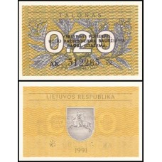 Lithuania Lituânia P-30a Fe 0,20 Talonas 1991
