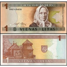 Lithuania Lituânia P-53a Fe 1 Litas 1994 Žemaitė