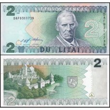 Lithuania Lituânia P-54 Fe 2 Litai 1993-1994 Motiejus Valančius