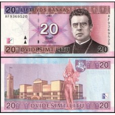 Lithuania Lituânia P-66 Fe 20 Litu 2001 Maironis