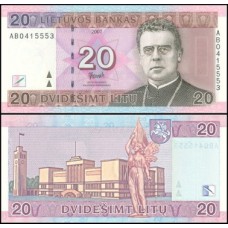 Lithuania Lituânia P-69 Fe 20 Litu 2007 Maironis