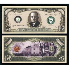 Usa Estados Unidos Md-169 Fe 1 Milhão de Dollars Fantasia Harry Truman