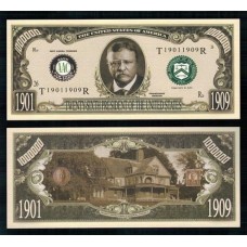 Usa Estados Unidos Md-187 Fe 1 Milhão de Dollars Fantasia Theodore Roosevelt