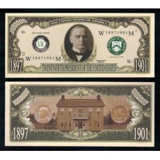Usa Estados Unidos Md-192 Fe 1 Milhão de Dollars Fantasia William Mckinley