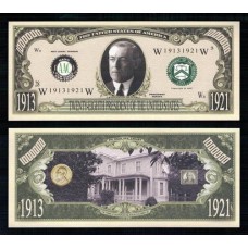 Usa Estados Unidos Md-194 Fe 1 Milhão de Dollars Fantasia Woodrow Wilson