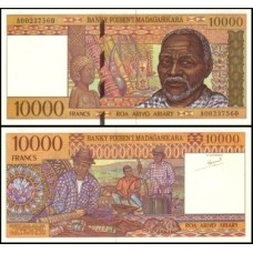 Madagascar P-79a Fe 10.000 Francs = 2.000 Ariary ND (1995)
