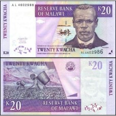 Malawi Malauí P-52a Fe 20 Kwacha 2004 John Chilembwe 