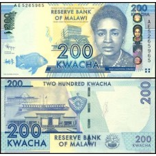 Malawi Malaui P-60a Fe 200 Kwacha 2012 Rose Chibambo