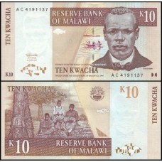 Malawi Malaui P-37a Fe 10 Kwacha 1997 John Chilembwe 
