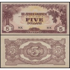Malaya P-M6c Fe 5 Dollars ND (1942) Invasão Japonesa