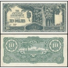 Malaya P-M7c Fe 10 Dollars ND (1944) Invasão Japonesa