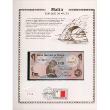 Malta P-34 Fe 1 Lira L.1967 (1979) C/Folder