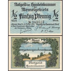 Memel P-1b S/Fe 1/2 Mark 1922 Escassa