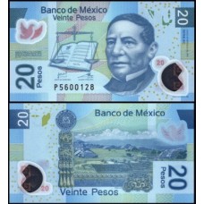 México P-122ac Fe 20 Pesos 2016 Polímero