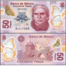 México P-123Aae Fe 50 Pesos 2019 Polímero - Série AE