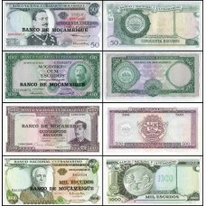 Mozambique Moçambique P-116-119 Fe 50+100+500+1.000 Escudos 1976 Set C/4 Cédulas