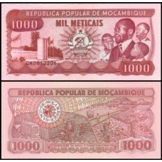 Mozambique Moçambique P-132c Fe 1.000 Meticais 1989
