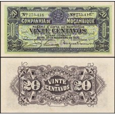 Mozambique Moçambique P-r29 Fe 20 Centavos 1933