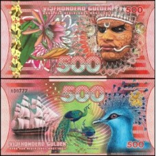 Nederlands Indies 500 Gulden 2016 Fe Polímero Fantasia