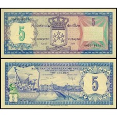 Netherlands Antilles Antilhas Holandesas P-15b Fe 5 Gulden 1984