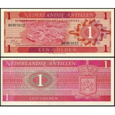 Netherlands Antilles Antilhas Holandesas P-20a Fe 1 Gulden 1970