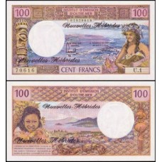 New Hebrides Novas Hébridas P-18d Fe 100 Francs ND (1970-80)