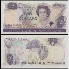 New Zealand Nova Zelândia P-170b S/Fe 2 Dollars ND (1985) Rainha ♛