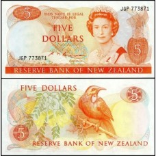 New Zealand Nova Zelândia P-171b Fe 5 Dollars ND (1981) Rainha ♛