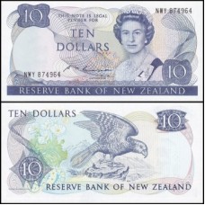 New Zealand Nova Zelândia P-172b Fe 10 Dollars ND (1985) Rainha ♛
