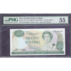 New Zealand Nova Zelândia P-173a S/Fe 20 Dollars ND (1981) PMG 55 Rainha ♛