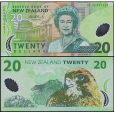 New Zealand Nova Zelândia P-187b.3 Fe 20 Dollars 2006 Polímero Rainha ♛