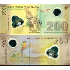Nicarágua P-205a Fe 200 Córdobas L.2007 (2009) Polímero