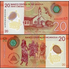 Nicarágua P-210a Fe 20 Córdobas 2014/2015 Polímero