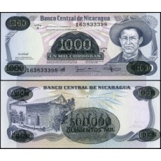 Nicarágua P-150 Fe 500.000 On 1.000 Córdobas ND (1987) Augusto César Sandino 