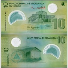Nicarágua P-201a Fe 10 Córdobas L. 2007 (2009) Polímero