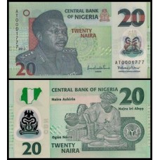 Nigéria P-34i Fe 20 Naira 2013 Polímero