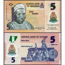 Nigéria P-38j Fe 5 Naira 2019 Polímero