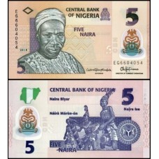 Nigéria P-38i Fe 5 Naira 2018 Polímero